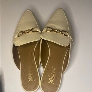Xappeal Cream Women's Loafers with Gold Accent